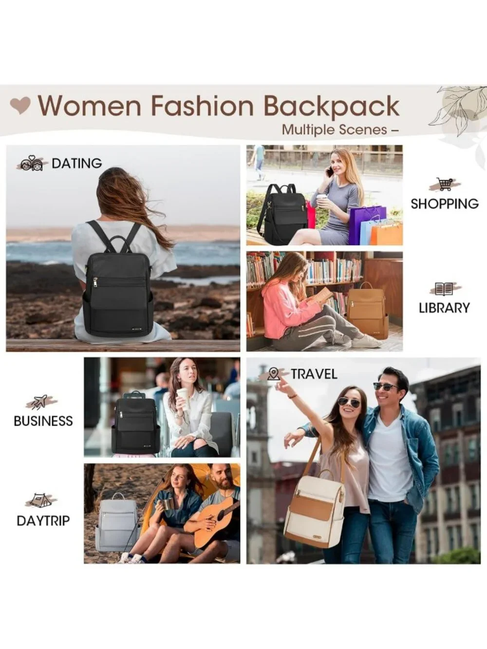 Stylish Anti-Theft Mini Backpack Purse for Women - Convertible Leather Travel
